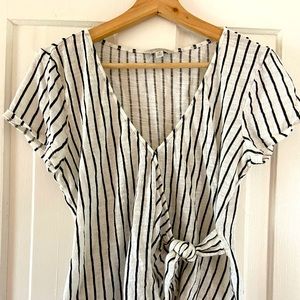 Lucky Brand Striped Wrap Top